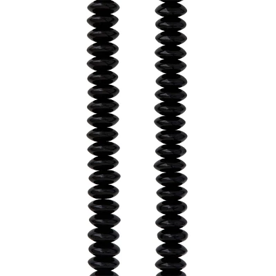 Black Rondelle Glass Beads, 10mm by Bead Landing™