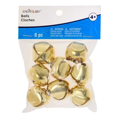 12 Packs: 8 ct. (96 total) 30mm Gold Jingle Bells by Creatology™