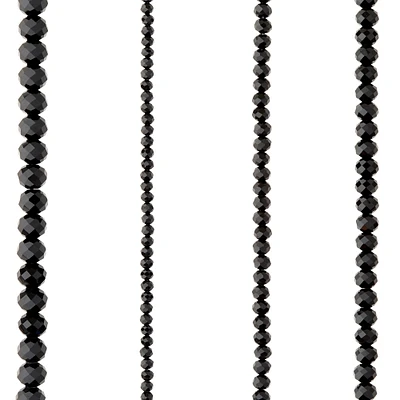 Black Faceted Glass Round Beads by Bead Landing™