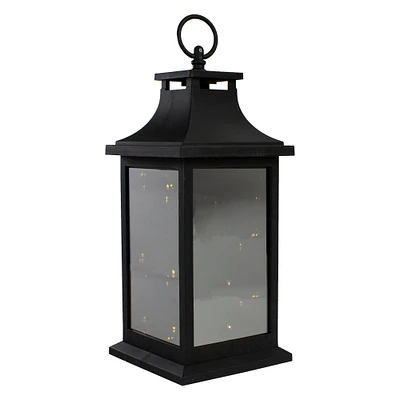 12" Black LED Lantern with Flickering Light