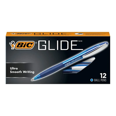 BIC® Glide™ Blue Medium Point 1mm Retractable Ball Pens, 12ct.