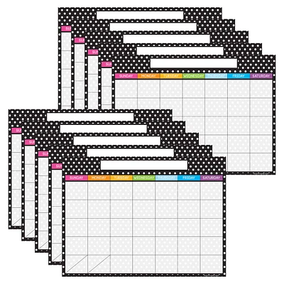 Ashley Productions Smart Poly® PosterMat Pals™ Space Savers BW Dots Calendar, 10ct.