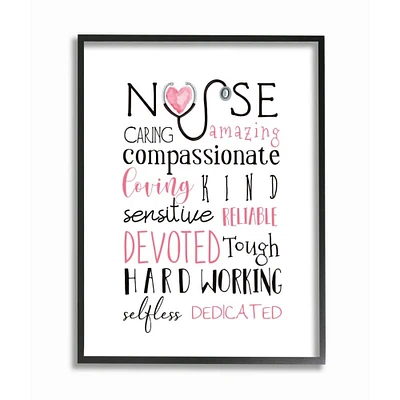 Stupell Industries Nurse Inspirational Description Healthcare Professional Gratitude Framed Wall Art