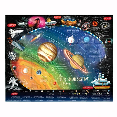 eeBoo Our Solar System & Beyond 48 Piece Giant Puzzle with Poster