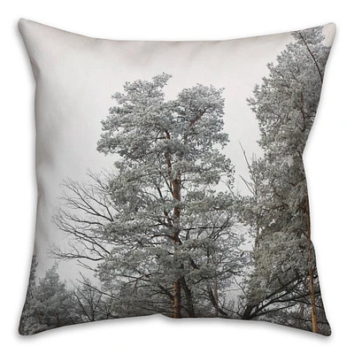 Dusty Trees 18x18 Throw Pillow