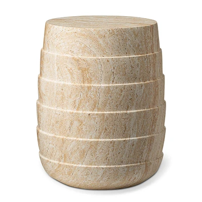 Glitzhome® 18.5" Multi-Functional Faux Travertine Garden Stool