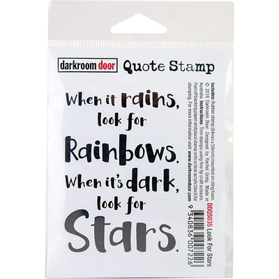 Darkroom Door Quote Stamp Look For Stars Rubber Cling Stamp