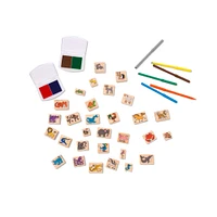 Melissa & Doug® Animals Deluxe Wooden Stamp Set