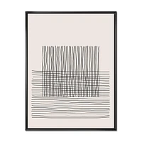 Designart - Minimal Geometric Lines And Squares V - Modern Canvas Wall Art Print in Black Frame