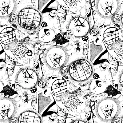 Disney® The Nightmare Before Christmas Tossed World Cotton Fabric 