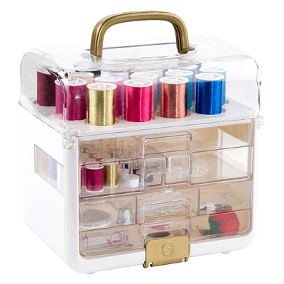 SINGER® Sew-It-Goes 255 Piece Sewing Kit & Craft Organizer Sewing Storage Case with Metallic Embroidery Thread