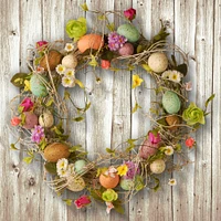 18" Garden Accents Multicolor Easter Egg Wreath