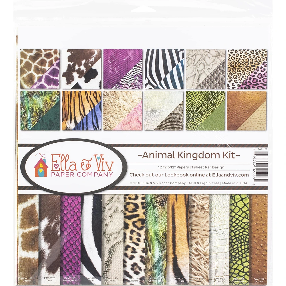 Ella & Viv Collection Kit 12"X12"-Animal Kingdom