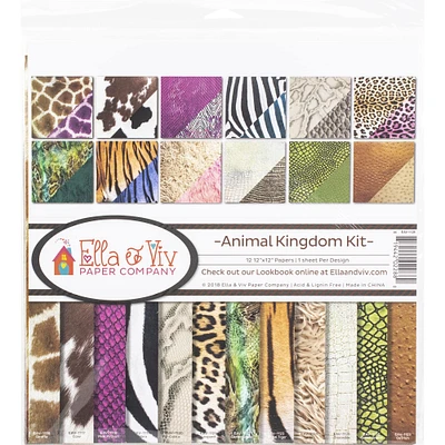 Ella & Viv Collection Kit 12"X12"-Animal Kingdom