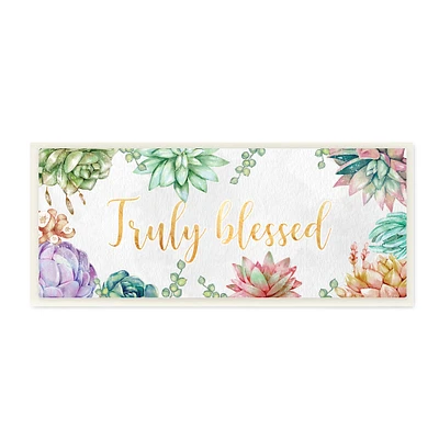 Stupell Industries Truly Blessed Sentiments Modern Succulent Greenery, 7" x 17"