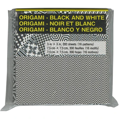 Aitoh 3" Black & White Origami Paper, 300 Sheets