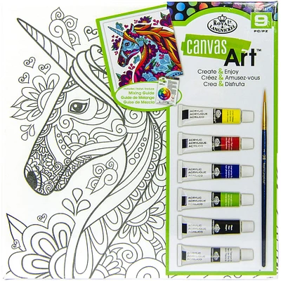 Royal & Langnickel® Canvas Art™ 10'' x 10'' Unicorn Paint Kit