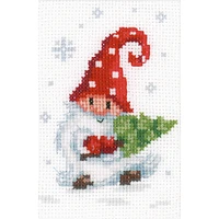 Vervaco Christmas Gnomes Counted Cross Stitch Greeting Card Kit