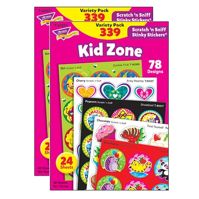 Trend Enterprises® Stinky Stickers® Kid Zone Variety Pack, 2 Packs of 339ct.