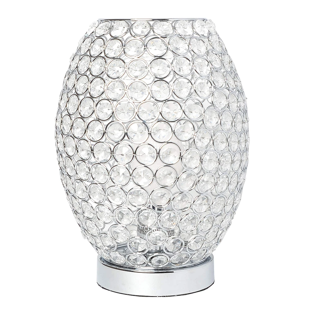 Elegant Designs Crystal & Chrome Decorative Table Lamp