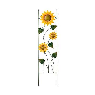 Glitzhome® 48" Metal Sunflowers Garden Trellis