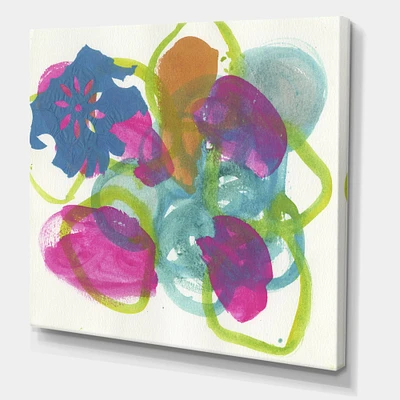 Designart - Fuchsia And Blue Scribble II - Mid-Century Modern Canvas Wall Art