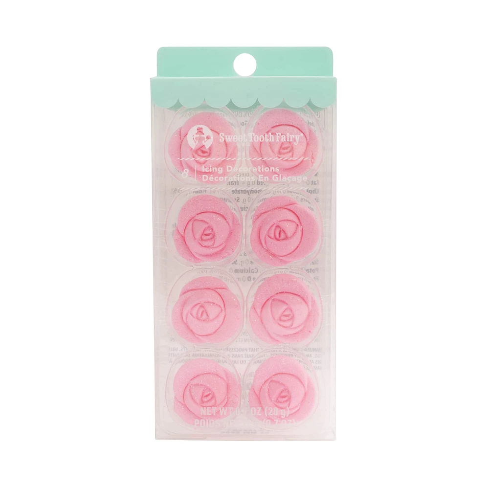 Sweet Tooth Fairy® Light Pink Rose Icing Decorations