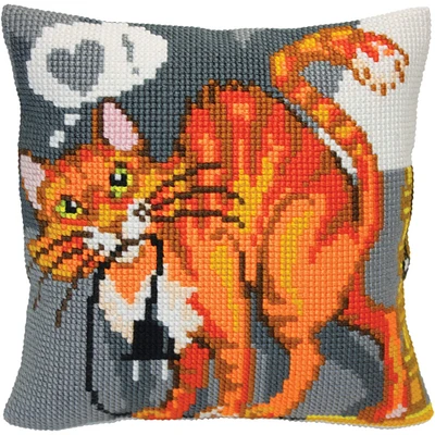 Collection D'Art® Needlepoint Sly Cat Cushion Kit