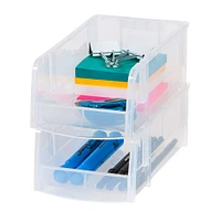 12 Pack: IRIS Small Clear Plastic Stacking Bin