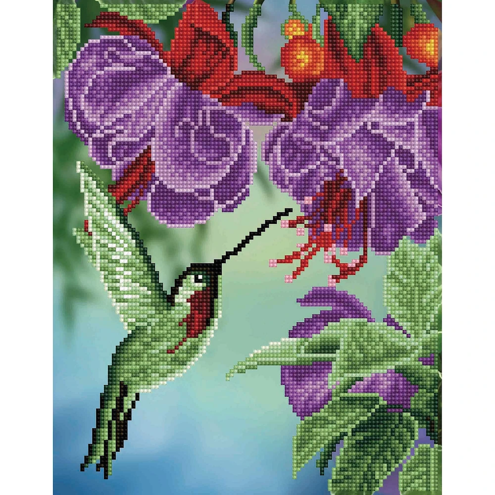 Diamond Art by Leisure Arts Moderate Hummingbird Kit