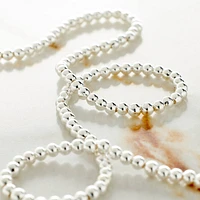 Sterling Silver-Plated Round Beads by Bead Landing