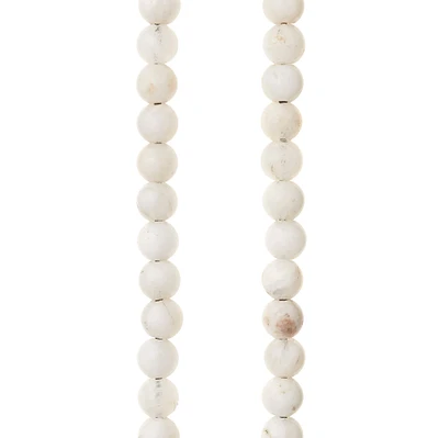 6 Pack: White Moonstone Round Beads, 8mm by Bead Landing™