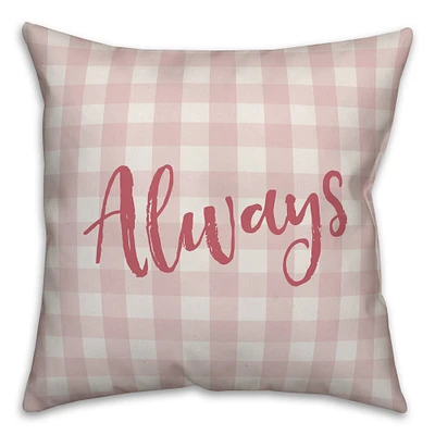 Always & Forever Pink Buffalo Check Throw Pillow