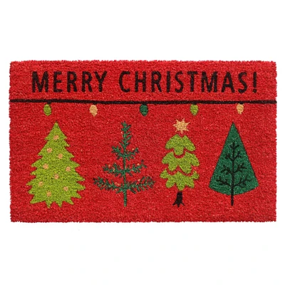 RugSmith Multi Machine Tufted Christmas Tree Merry Christmas Doormat
