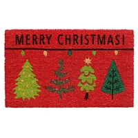 RugSmith Multi Machine Tufted Christmas Tree Merry Christmas Doormat