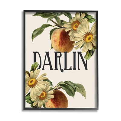 Stupell Industries Darlin' Southern Phrase Vintage Peach Tree in Frame Wall Art