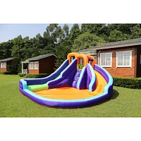 Salus Double Slide Water Park with Climbing Wall & Water Cannon