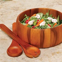 Gibson Home Laroda 3-Piece Brown Wood Salad Bowl Set