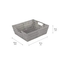 Simplify Shelf Storage Rattan Tote Basket