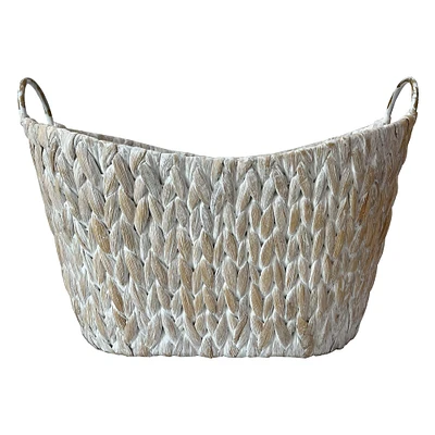 Large Whitewashed Basket with Handles by Ashland®