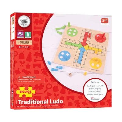 Bigjigs Toys® Wooden Traditional Ludo Board Game
