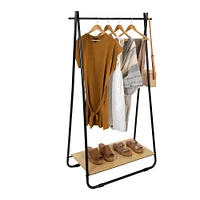 Organize It All Black Garment Rack with Shelf