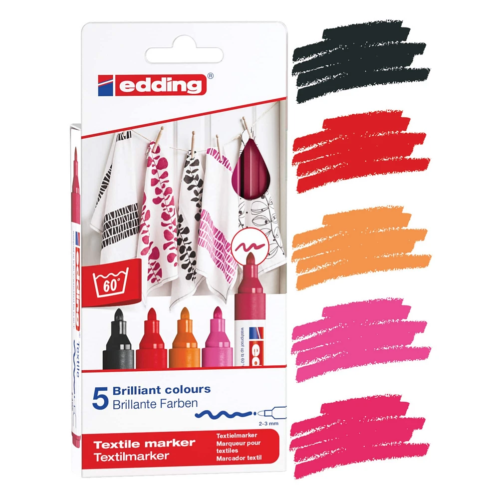 Edding® 4500 Warm Colors Textile Marker Set