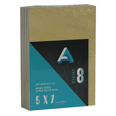 6 Packs: 8 ct. (48 total) Art Alternatives 5" x 7" Uncradled Wood Panel Super Value Pack