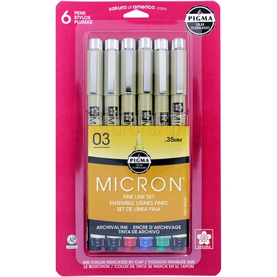 Pigma® Micron® 03 Pens, 6ct.
