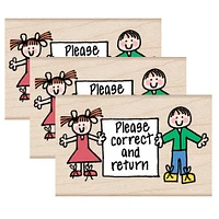 Hero Arts® Hero Kids Correct & Return Woodblock Stamps