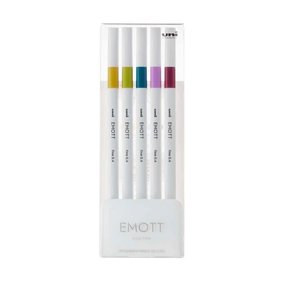 EMOTT Retro 5 Color Fineliner Pen Set