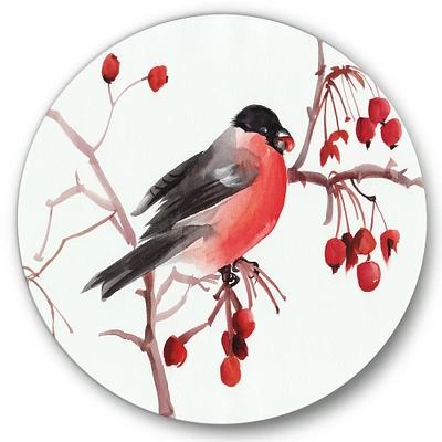 Designart - Bullfinch Bird On A Branch