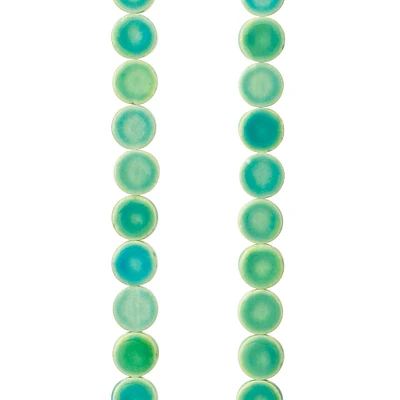 Turquoise Ceramic Roundel Beads, 8mm by Bead Landing™