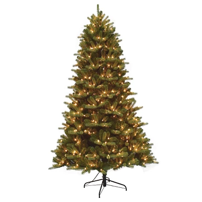 7.5ft. Pre-Lit Mixed Balsam Fir Artificial Christmas Tree, Clear Lights